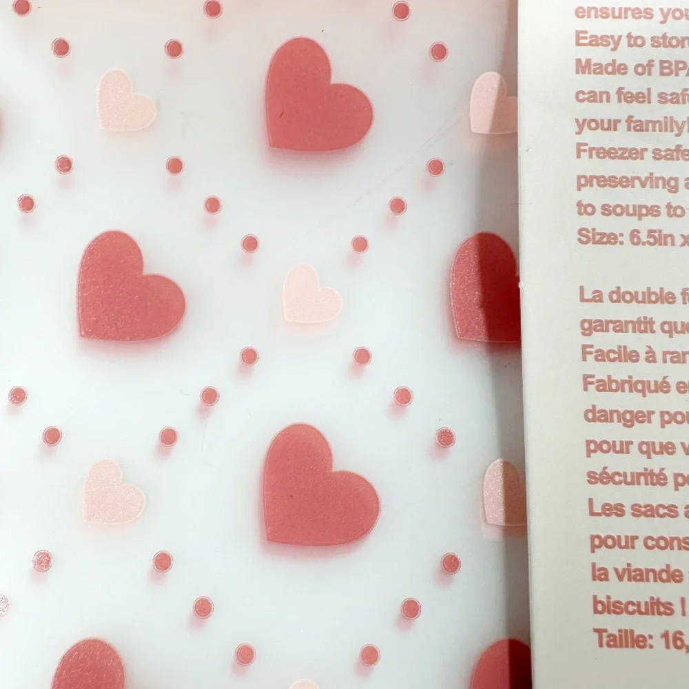 New CWC PINK HEART Reusable Storage Bags